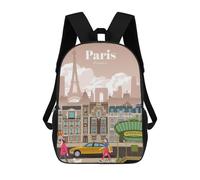 sinyumoney Travel to Paris Mochila Infantil Para Niñas Y Niños, Mochila De Día, Escuela Primaria, Perfecta Para La Vuelta Al Cole O Educación Física, Regalos Y Viajes 17inch