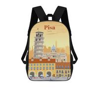 sinyumoney Travel to Pisa Mochila Escolar Infantil Impresa En 3D, Mochila Informal De Moda Para Niños, Mochila De Viaje De Alta Capacidad Para Libros Para Niños 17inch