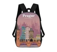 sinyumoney Travel to Prague Mochilas Infantiles Escolares Impresas En 3D, Mochilas Para Niños, Mochilas De Viaje Para Niños Y Niñas, Mochilas Escolares Para Niños 17inch