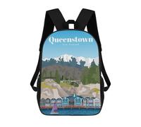 sinyumoney Travel to Queenstown Mochila Escolar Infantil Impresa En 3D, Mochila Informal De Moda Para Niños, Mochila De Viaje De Alta Capacidad Para Libros Para Niños 17inch