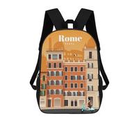 sinyumoney Travel to Rome Mochilas Para Niños Mochila Escolar Mochila Escolar Impresa En 3D Para Niños Estudiantes De Primaria Y Secundaria 17inch