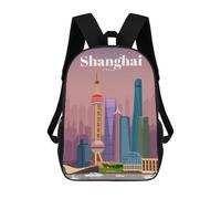 sinyumoney Travel to Shanghai Mochilas Para Niños Mochila Escolar Mochila Escolar Impresa En 3D Mochilas Escolares De Moda Para Niños De Primaria Y Secundaria 17inch