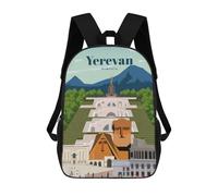 sinyumoney Travel to Yerevan Mochila Infantil, Mochila Escolar Impresa En 3D, Mochila Para Niños Y Niñas, Mochila Escolar Ajustable Para La Escuela Primaria 17inch