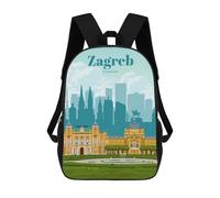 sinyumoney Travel to Zagreb Mochila Infantil Para Niñas Y Niños, Mochila De Día, Escuela Primaria, Perfecta Para La Vuelta Al Cole O Educación Física, Regalos Y Viajes 17inch