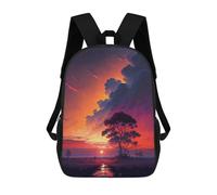 sinyumoney Tree by The River Sunset Mochila Escolar Mochila De Día Mochila De Negocios Mochila Impermeable Para Libros Para Hombres/mujeres 17inch
