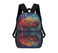 sinyumoney Tree Reflection in Starry Sky Mochila Escolar Grande Resistente Al Agua Para Portátil Para Niñas Y Adolescentes 17inch