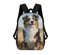 sinyumoney Tri-Color Australian Shepherd in Field -1 17inch Mochila Escolar Impresa En 3D Para Niños, Mochila Escolar Informal De Moda, Mochilas De Viaje Para Niños Y Estudiantes.