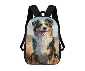 sinyumoney Tri-Color Australian Shepherd in Field -1 Mochila Escolar De Moda, Mochila Para Material Escolar, Mochila Impermeable Informal Para Hombres/mujeres 17inch