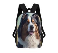 sinyumoney Tri-Color Australian Shepherd Portrait Mochila De Negocios Resistente Para Portátil Para Niñas, Niños Y Adolescentes 17inch