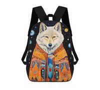 sinyumoney Tribal Animal 9 White Wolf Mochilas Infantiles Impresas En 3D, Mochilas De Moda Informales, Mochilas De Viaje Bonitas, Mochilas Informales Para Exteriores Para Niños Y Niñas 17inch