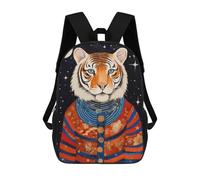 sinyumoney Tribal Animal Art 10 Tiger Mochilas Impresas En 3D 17inch Mochila Escolar Infantil Para Exteriores, Mochila Informal De Día, Bolsas De Viaje Informales Para Estudiantes De Secundaria