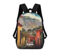 sinyumoney Trieste Italy - Mochila escolar informal, mochila escolar, mochila de trabajo, bolsa de viaje para camping, aventuras al aire libre y viajes diarios, Lima, Perú Travel, 17"