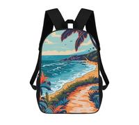 sinyumoney Tropical Beach Path Mochilas Mochilas Infantiles Mochila Escolar Mochila Escolar Infantil Impresa En 3D Mochilas De Viaje De Moda Para Niños De Primaria Y Secundaria 17inch