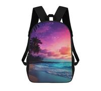 sinyumoney Tropical Beach Sunset Mochila Escolar De 17 Pulgadas Impresa En 3D Mochilas Infantiles Mochila Genial Impresa En 3D Para Niños De Primaria Y Secundaria