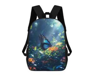 sinyumoney Tropical Blue Butterfly Mochila Escolar/de Negocios Resistente Para Portátil Para Niños/niñas/adolescentes 17inch