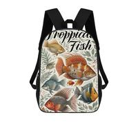 sinyumoney Tropical Fish Poster Mochila Infantil, Mochila Escolar Para Niños, Mochila Escolar Infantil Con Estampado 3D De Dibujos Animados, Mochila De Gran Capacidad Para Niños Y Niñas 17inch