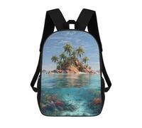 sinyumoney Tropical Island Paradise-2 Mochilas Infantiles Impresas En 3D De 17 Pulgadas. Mochila Escolar Informal Impresa En 3D Para Niños De Primaria Y Secundaria.