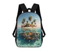 sinyumoney Tropical Island Paradise Mochilas Infantiles Impresas En 3D De 17 Pulgadas. Mochila Escolar Informal Impresa En 3D Para Niños De Primaria Y Secundaria.