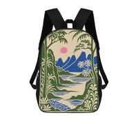 sinyumoney Tropical Landscape with Pink Sun Mochila Escolar, Mochila De Viaje, Mochila Universitaria, Mochilas Para El Campus, Actividades Al Aire Libre, Viajes Y Deportes 17inch