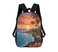 sinyumoney Tropical Paradise Mochila Infantil, Mochila Escolar Para Niños, Mochila Escolar Infantil Con Estampado 3D De Dibujos Animados, Mochila De Gran Capacidad Para Niños Y Niñas 17inch