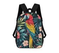sinyumoney Tropical Parrot Illustration Mochila Escolar Impresa En 3D Mochilas Informales Para Niños Mochila Escolar Impresa En 3D Para Niños De Primaria Y Secundaria 17inch