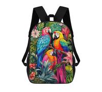 sinyumoney Tropical Parrot Trio Mochila Escolar Infantil Impresa En 3D Para Niños, Mochilas De Viaje, Bolsas Para Libros Para Niños Estudiantes De Primaria 17inch