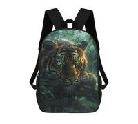 sinyumoney Tropical Rain Forest Tiger Mochila Grande Escolar Para Niños - Perfecta Para Viajes, Trabajo Y Uso Diario 17inch