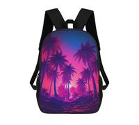 sinyumoney Tropical Retro Dreamscape Mochilas De Moda Impresas En 3D 17inch Mochila Escolar Informal Para Niños De Primaria Y Secundaria
