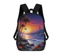 sinyumoney Tropical Sunset Beach Scene-3 Mochila De Viaje Para La Universidad, Mochilas Para Adolescentes, Chicas, Chicos, Mujeres Y Hombres 17inch