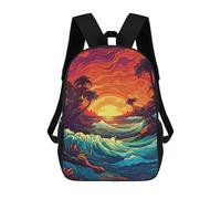 sinyumoney Tropical Sunset Beach Scene-5 Mochila Escolar Ligera Mochila Escolar De Día Mochila Para Libros Para La Universidad Para Acampar Aventuras Al Aire Libre Y Viajes Diarios 17inch