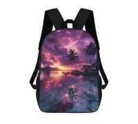 sinyumoney Tropical Sunset Bliss Mochila Escolar Para Niños, Mochila Escolar Impresa En 3D Para Estudiantes De Primaria Y Secundaria 17inch