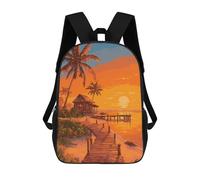 sinyumoney Tropical Sunset Dock Scene Mochilas Infantiles Impresas En 3D Para Niños. Mochilas De Viaje De Moda Para Niños. Mochila Escolar Para Estudiantes De Primaria Y Secundaria.