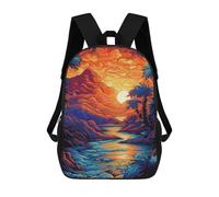 sinyumoney Tropical Sunset Landscape-1 Mochila Escolar De 17 Pulgadas Impresa En 3D Mochilas Infantiles Mochila Genial Impresa En 3D Para Niños De Primaria Y Secundaria