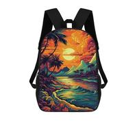 sinyumoney Tropical Sunset Landscape Mochila Escolar Resistente Al Agua, Mochila De Viaje, Bolsa Para Computadora Para Hombres, Mujeres Y Adolescentes 17inch