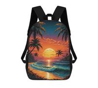 sinyumoney Tropical Sunset Mochilas Impresas En 3D 17inch Mochila Escolar Infantil Para Exteriores, Mochila Informal De Día, Bolsas De Viaje Informales Para Estudiantes De Secundaria