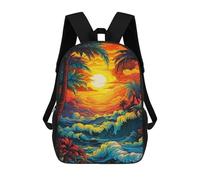sinyumoney Tropical Sunset Palm Trees Mochila Escolar Impresa En 3D 17inch Mochila Escolar Infantil Mochilas De Viaje Mochila Informal De Moda Para Niños Y Estudiantes