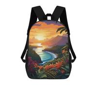 sinyumoney Tropical Sunset Paradise Mochila Escolar Impresa En 3D Mochila Escolar De Moda Para Niños Mochilas Para Niños Estudiantes De Secundaria 17inch