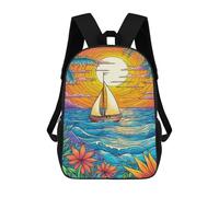 sinyumoney Tropical Sunset Sailboat 17inch Mochilas Escolares Impresas En 3D, Mochilas Escolares De Moda Para Niños De Primaria Y Secundaria