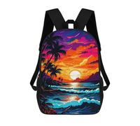 sinyumoney Tropical Sunset Scene-1 Mochila Infantil, Mochila Escolar Impresa En 3D, Mochila Para Niños Y Niñas, Mochila Escolar Ajustable Para La Escuela Primaria 17inch