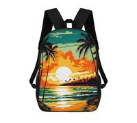 sinyumoney Tropical Sunset Scene Mochilas Para Niños Mochila Escolar Mochila Escolar Impresa En 3D Para Niños Estudiantes De Primaria Y Secundaria 17inch