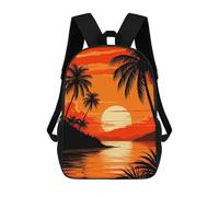 sinyumoney Tropical Sunset with Palm Trees Mochila Escolar Mochilas Escolares Para Niñas Y Niños Mochila Con Bolsillo Mochila Escolar De Moda Mochila Infantil 17inch