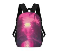 sinyumoney Tropical Synthwave Dreams Mochila Ligera Para Aeropuerto, Estudiantes Universitarios, Niñas, Niños Y Adolescentes 17inch