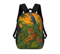 sinyumoney Tropical Wildlife Painting Mochila Infantil De Moda Divertida Mochila Escolar Para Niños Y Adolescentes Con Impresión 3D Para Niños 17inch