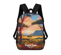 sinyumoney Tsavo East National Park Kenya Art Mochila Con Bolsillo Mochilas Impresas En 3D, Mochilas De Viaje, Mochilas Para Libros, Mochila Escolar Para Niños 17inch
