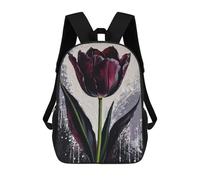 sinyumoney Tulip Queen of Night Painting Mochilas Infantiles Mochila Escolar Mochila Impresa En 3D Para Niños Mochilas De Viaje Bolsas Para Libros Mochila Escolar Para Niños 17inch