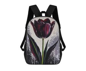 sinyumoney Tulip Queen of Night Painting Mochilas Infantiles Mochila Escolar Mochila Impresa En 3D Para Niños Mochilas De Viaje Bolsas Para Libros Mochila Escolar Para Niños 17inch