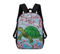 sinyumoney Turtle And Cherry Blossoms Art Mochilas Para Niños Mochila Escolar Mochila Escolar Impresa En 3D Para Niños Estudiantes De Primaria Y Secundaria 17inch