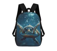 sinyumoney Turtle Diving Blue Ocean Mochilas Escolares Para Niños Y Niñas, Mochilas Deportivas Informales Para Primaria, Mochilas De Gran Capacidad Para Libros 17inch
