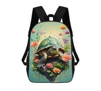 sinyumoney Turtle in Vintage Colors Mochila Infantil Para Niñas Y Niños, Mochila De Día, Escuela Primaria, Perfecta Para La Vuelta Al Cole O Educación Física, Regalos Y Viajes 17inch
