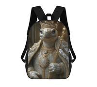 sinyumoney Turtle King Animal Mochila Escolar Mochila Para Niños Impresa En 3D Mochilas Infantiles Para Niños Y Niñas Mochilas Escolares Mochilas De Viaje Para Niños 17inch